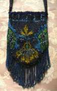 Beautiful Blue Beaded Purse w/Fabulous Fringe!