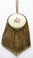 EVANS Vanity Purse w/ENAMEL GUILLOCHE Roses MINT Condition