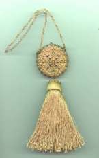 RARE! Victorian Jeweled Dance/Vanity Purse with Tassel Lipstick