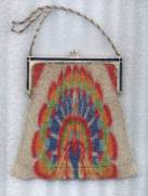 Whiting and Davis Peacock Dresden Mesh Purse with BOLD Colors