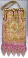 RARE PINK French Steel Beaded Purse with Ooh-La-La! Fringe