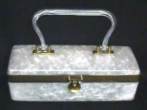 Fifth Avenue White Pearl Lucite Purse