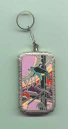 RARE J. M. Fisher Vanity Case with Finger Ring and Parrot Scene