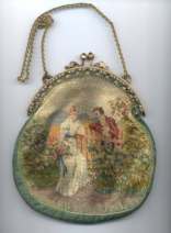 Scenic/Figural Petitpoint Purse