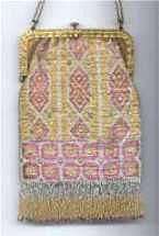 Rare French Steel-Beaded Purse with Jewel Encrusted Body