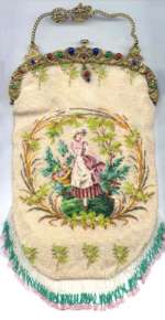 Spectacular Micro-Beaded Figural Purse with Double Jeweled Frame