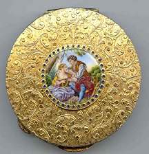 Italy Sterling Vermeil Figural Compact