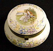 Fire Opalescent Figural Powder Jar