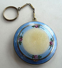 Blue Enamel Guilloche Tango Compact