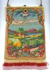 "Candyland" Scenic Beaded Purse in MINT Condition!