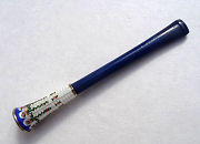 Sterling Silver Enamel Guilloche Cigarette Holder