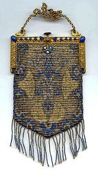 Pretty Little Jeweled  Steel-Cut Beaded Purse ~ Made in France ~