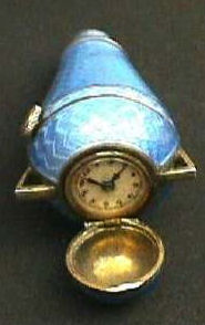 Enamel Guilloche Pendant Watch