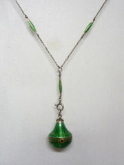 Enamel Guilloche Pendant Watch