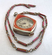 Enamel Guilloche Pendant Watch