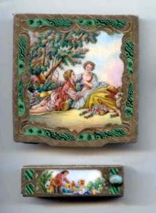 Italian Sterling Vermeil Compact Set