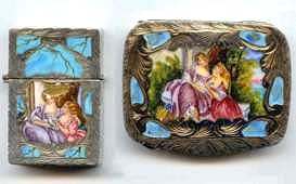 Italian Sterling Vermeil Compact Set