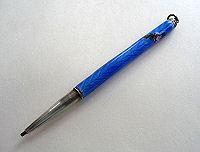 Sterling Silver Enamel Guilloche Pencil