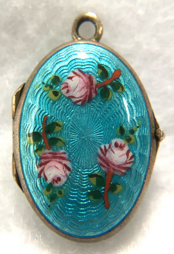 Enamel Guilloche Locket