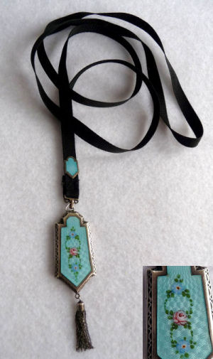 Enamel Guilloche Locket
