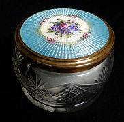 Enamel Guilloche Crystal Powder Jar