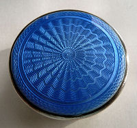 Blue Enamel Guilloche Patch Box