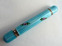Sterling Silver Enamel Guilloche Perfume