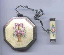 R and G Sterling Silver Enamel Guilloche Tango