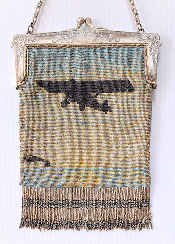Charles Lindbergh Airplane Beaded Purse