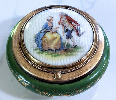 Czech Porcelain Figural Powder Jar
