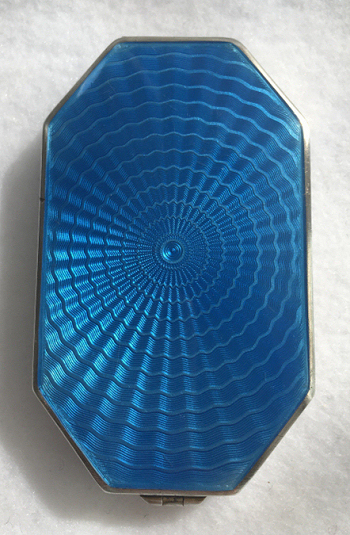 Sterling Silver Enamel Guilloche  Compact