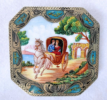 Italian Sterling Vermeil Compact