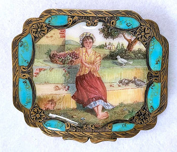 Italian Sterling Vermeil Compact