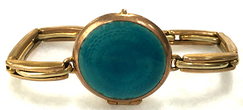 Enamel Guilloche Bracelet Locket