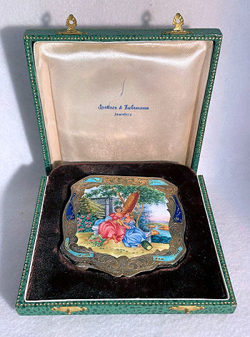 Italian Sterling Vermeil Compact Set