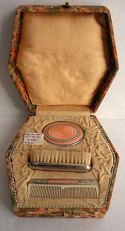 Peach Enamel Guilloche Baby Set