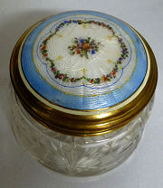 Enamel Guilloche Crystal Powder Jar