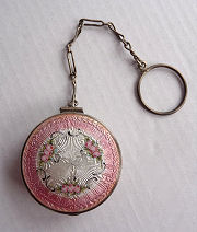 Pink Enamel Guilloche Compact