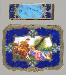 Italian Sterling Vermeil Compact and Lipstick