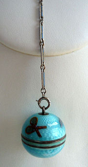 Enamel Guilloche Pendant Watch