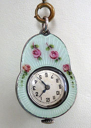 Enamel Guilloche Pendant Watch