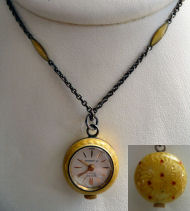 Enamel Guilloche Pendant Watch