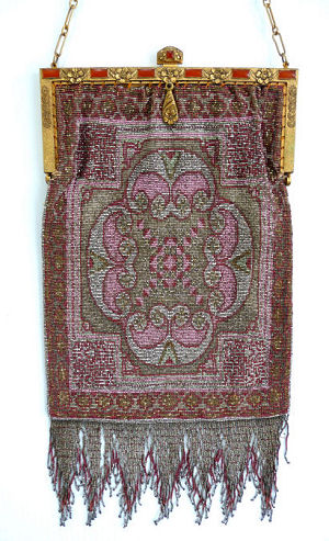 French Carpet Design Beaded Purse
