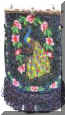 Peacock Beaded Purse with Jeweled Frame