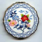RARE Stratton Blue Delft Style Compact in Original Box with Original Paperwork - Mint! Unused