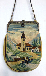 Scenic Village Church Petitpoint Purse