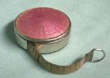 Sterling Silver Pink Enamel Guilloche Tape Measure