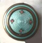 Double Sterling Enamel Guilloche Compact