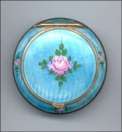 Blue Enamel Guilloche Compact