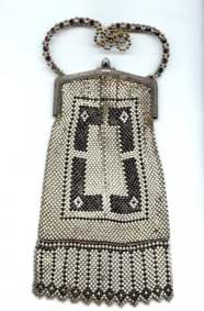 Whiting & Davis Mesh Purse with Jeweled Handle